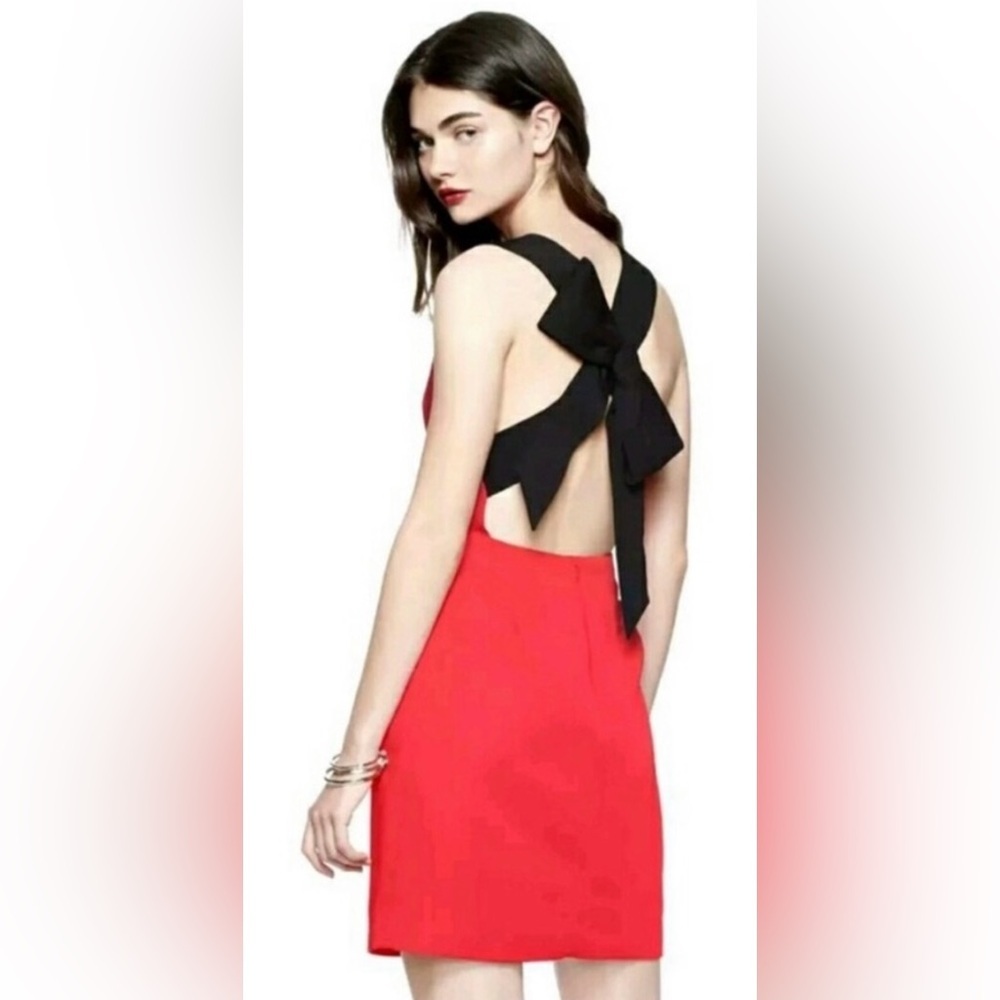 Kate Spade Vibrant Red Mini Dress with Bow Size 6
